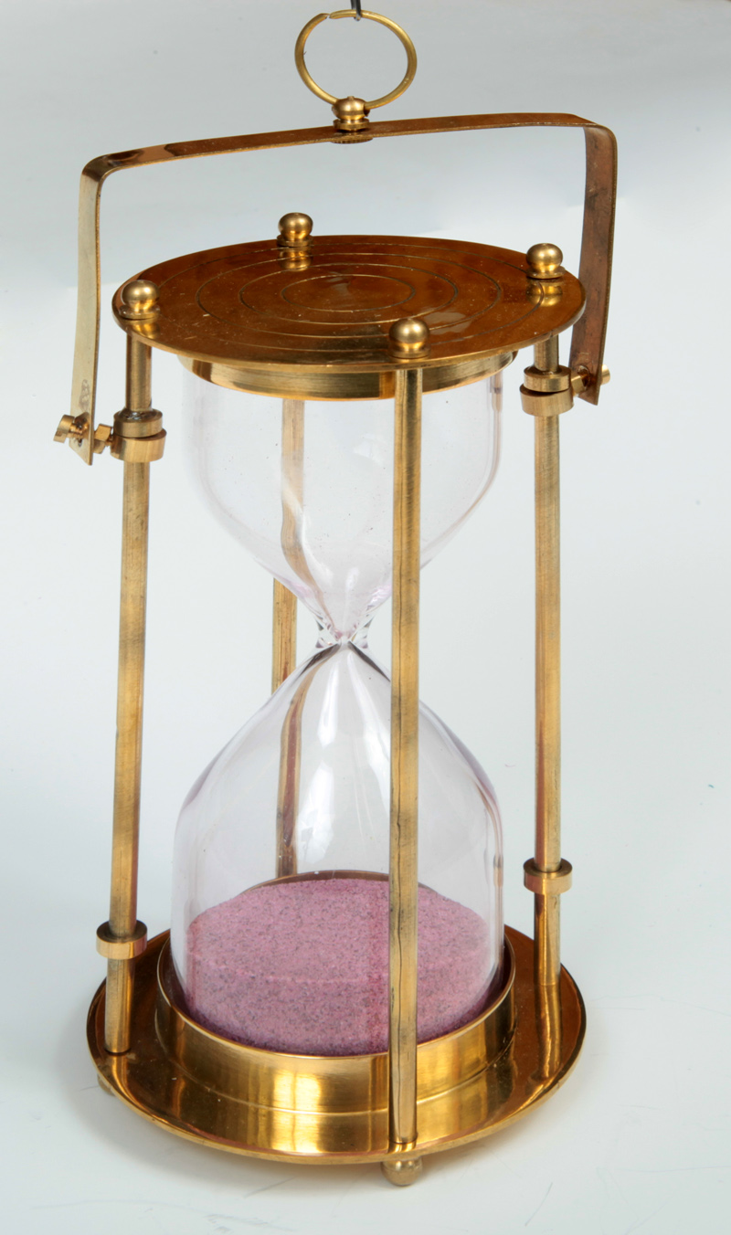 foto mosazn� st�edn� p�es�pac� hodiny se z�v�sem - 14,5 cm